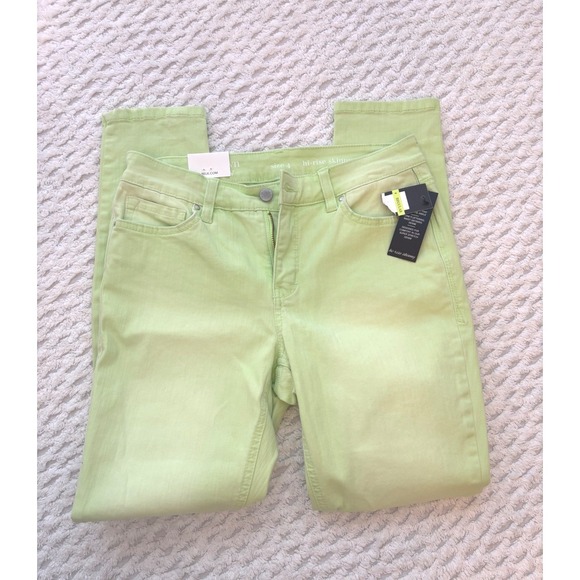 crown & ivy Denim - Crown & Ivy Women Hi-Rise Skinny Jeans Lime Green Size 4 NWT Super Stretch Ankle